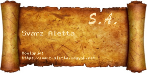 Svarz Aletta névjegykártya